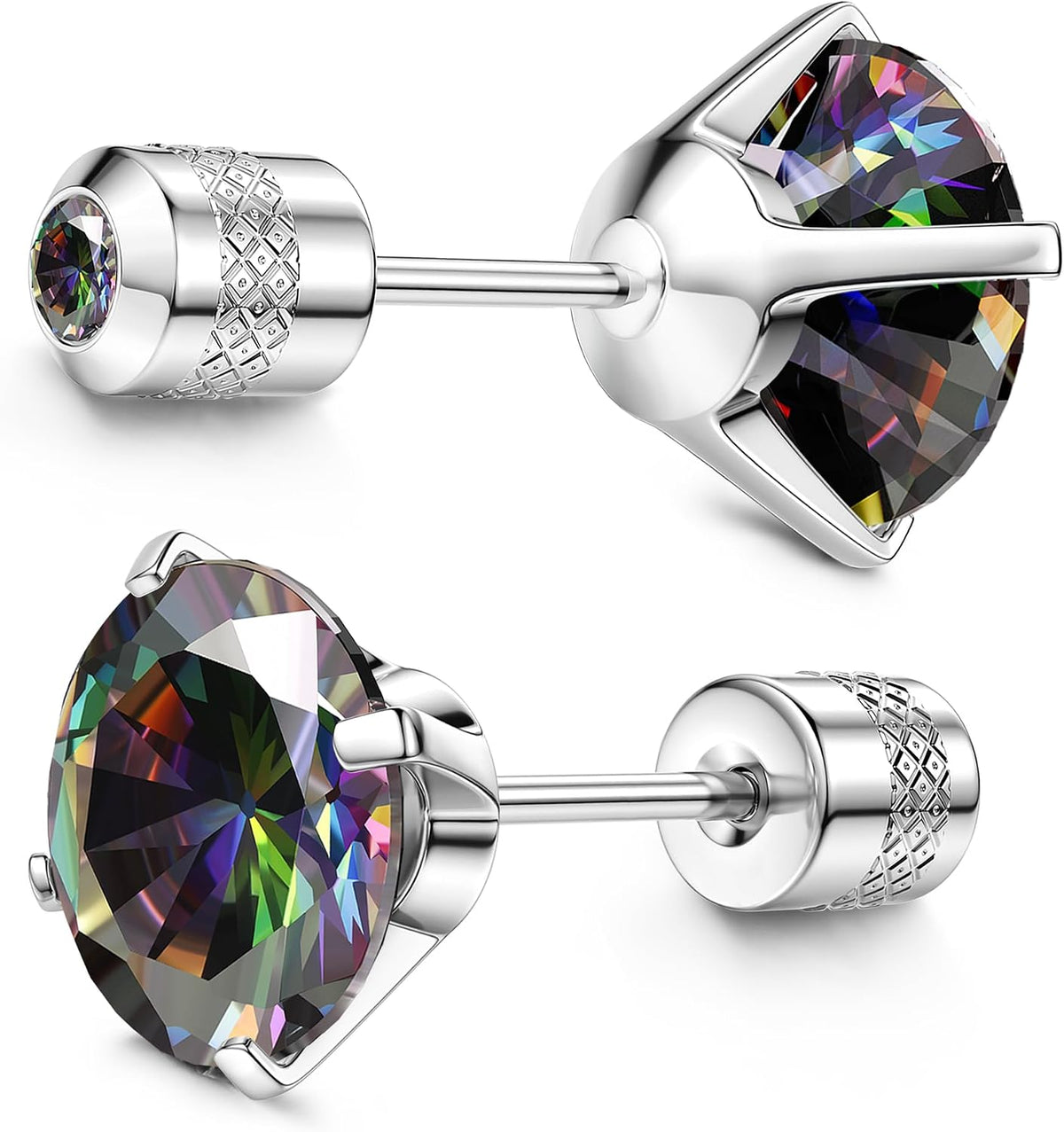 Subiceto 1 Pair Titanium Stud Earrings for Women Men Hypoallergenic