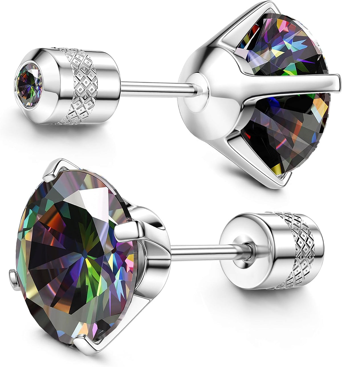 Subiceto 1 Pair Titanium Stud Earrings for Women Men Hypoallergenic