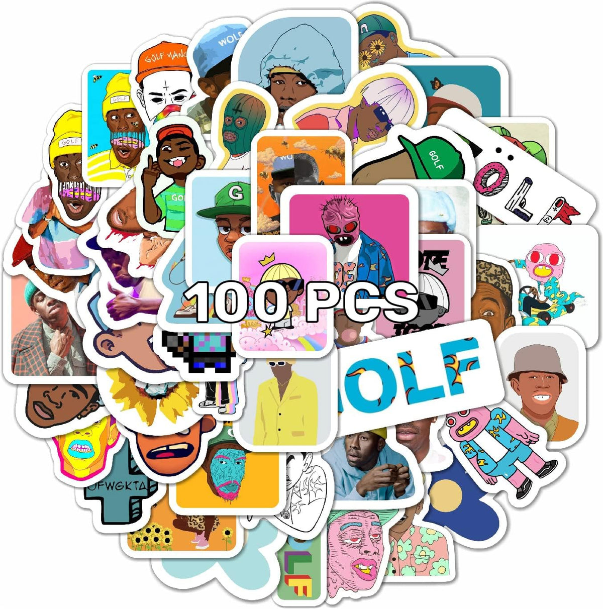 100Pcs Classic Rock Stickers — Rockabilly Guitar & Music Emblems