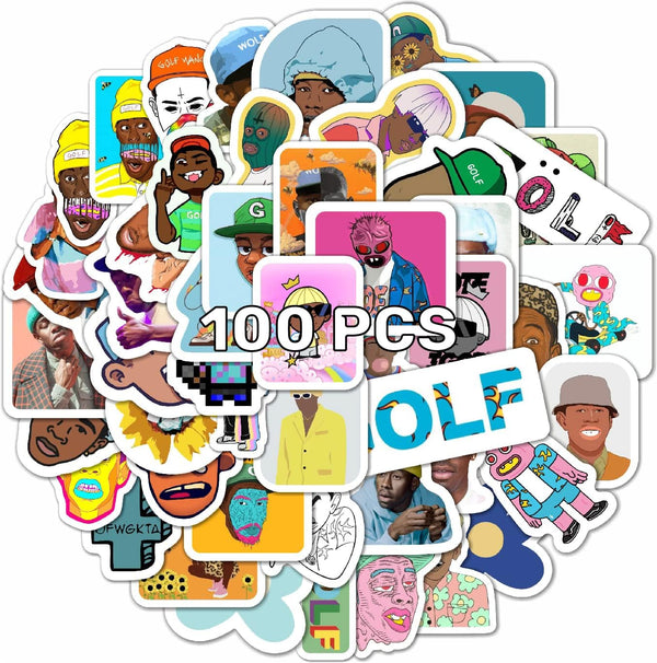 100Pcs Classic Rock Stickers — Rockabilly Guitar & Music Emblems