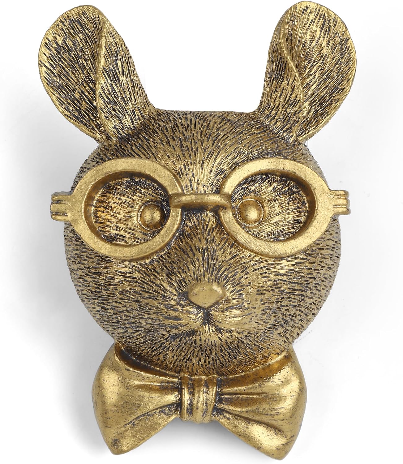 Gold Rabbit Animal Head Wall Sculpture