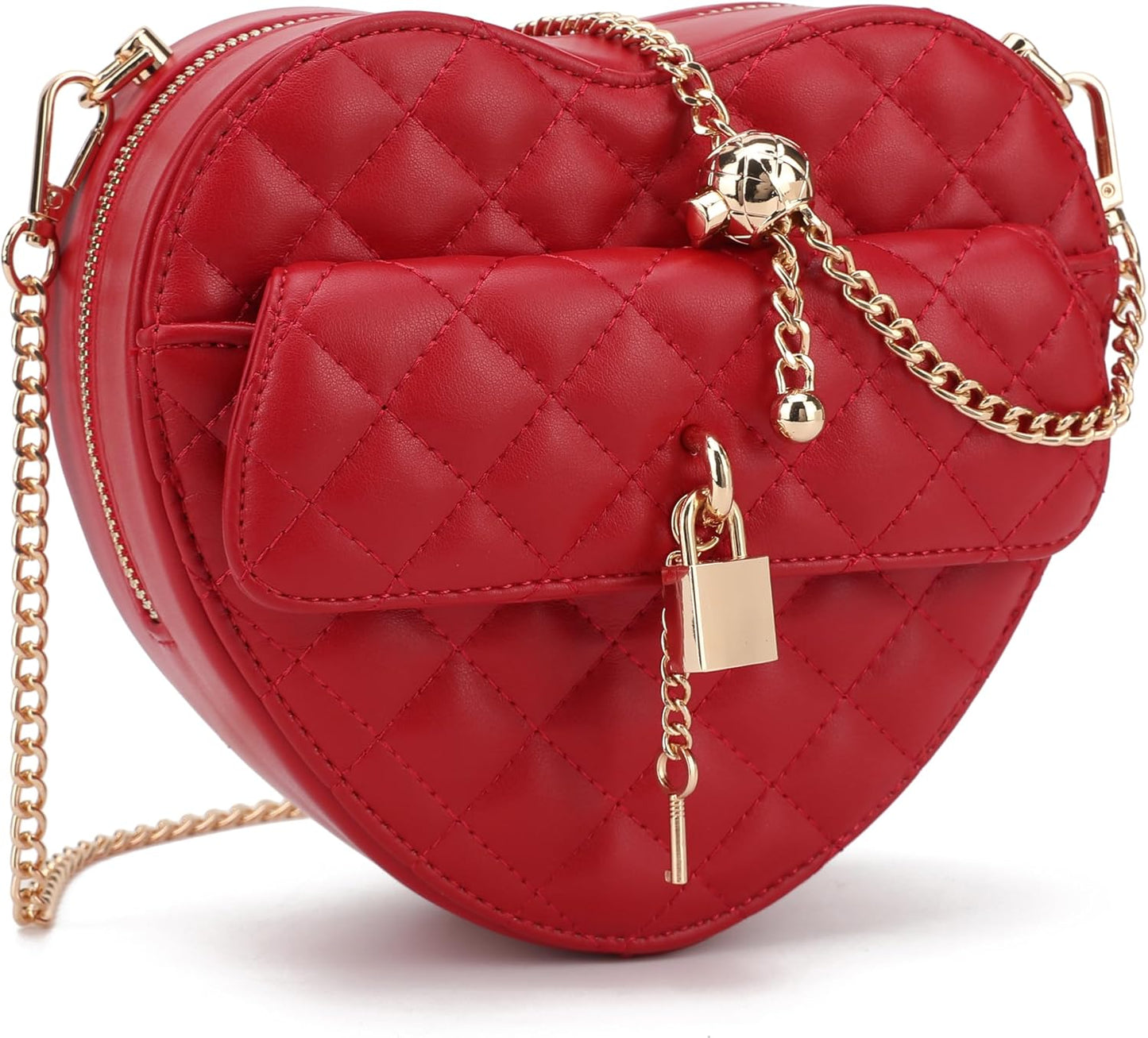 Heart-Shaped Zip-Around Crossbody Purse