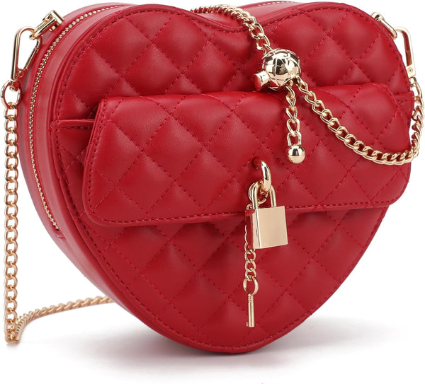Heart-Shaped Zip-Around Crossbody Purse