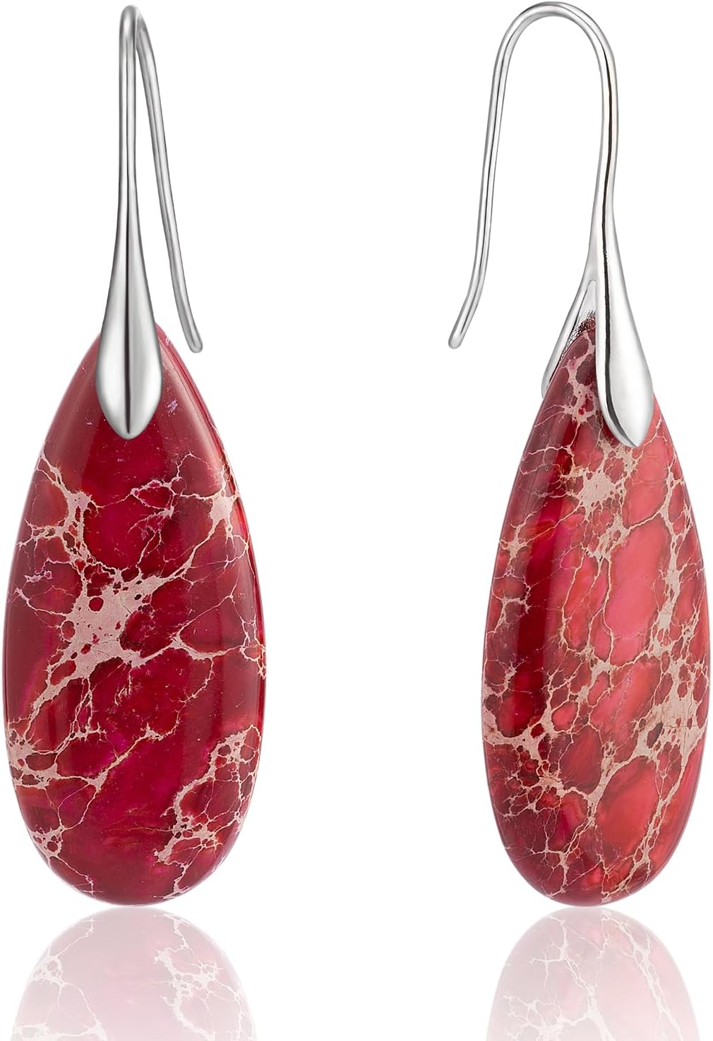 Stone Fishhook Dangle Drop Earrings