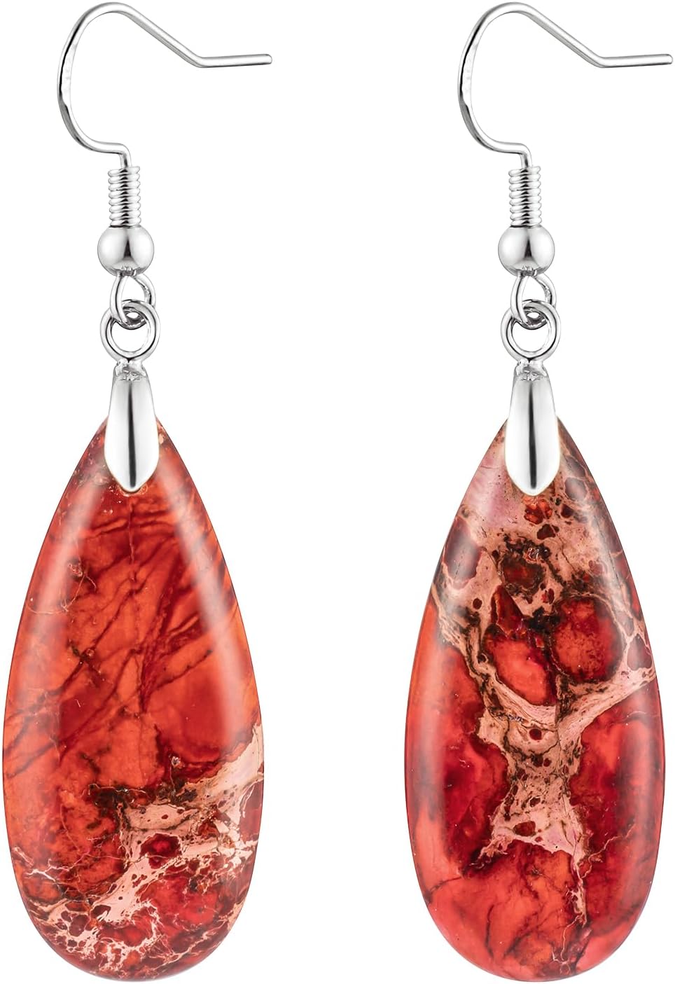 Stone Drop Earrings for Women Earrings Teardrop Jasper Stone Dangle Earrings