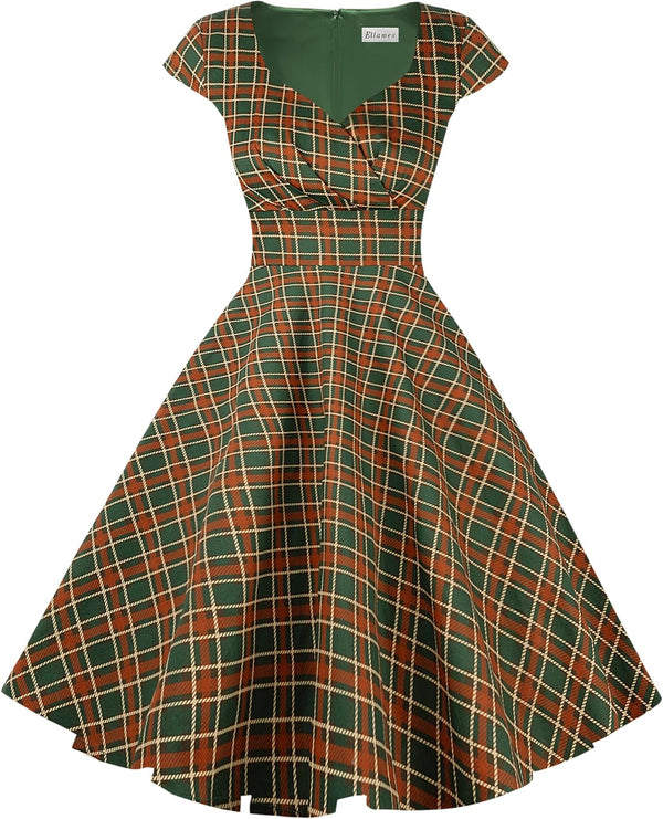 1950s Retro Vintage Elegant Dress with Pockets