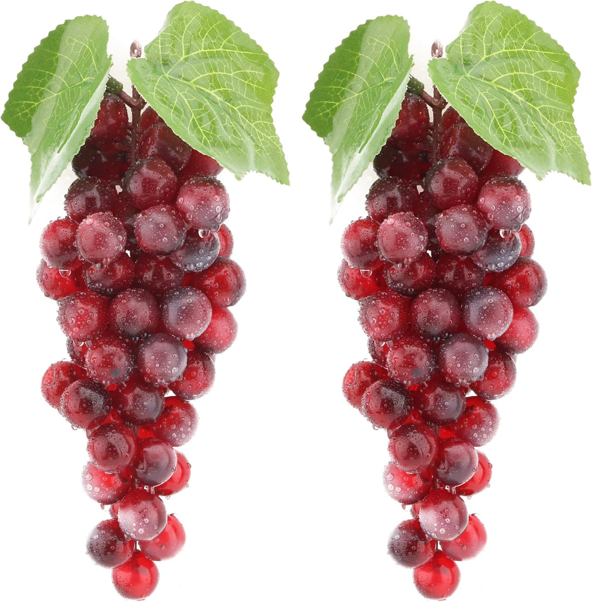 2PCS Red Rubber Grape Simulation Fruit Party Bar Cabinet Decoration Home Garden Wedding Decoration Fruit Photography Props Teaching Props Enlightenment (60 Grains)