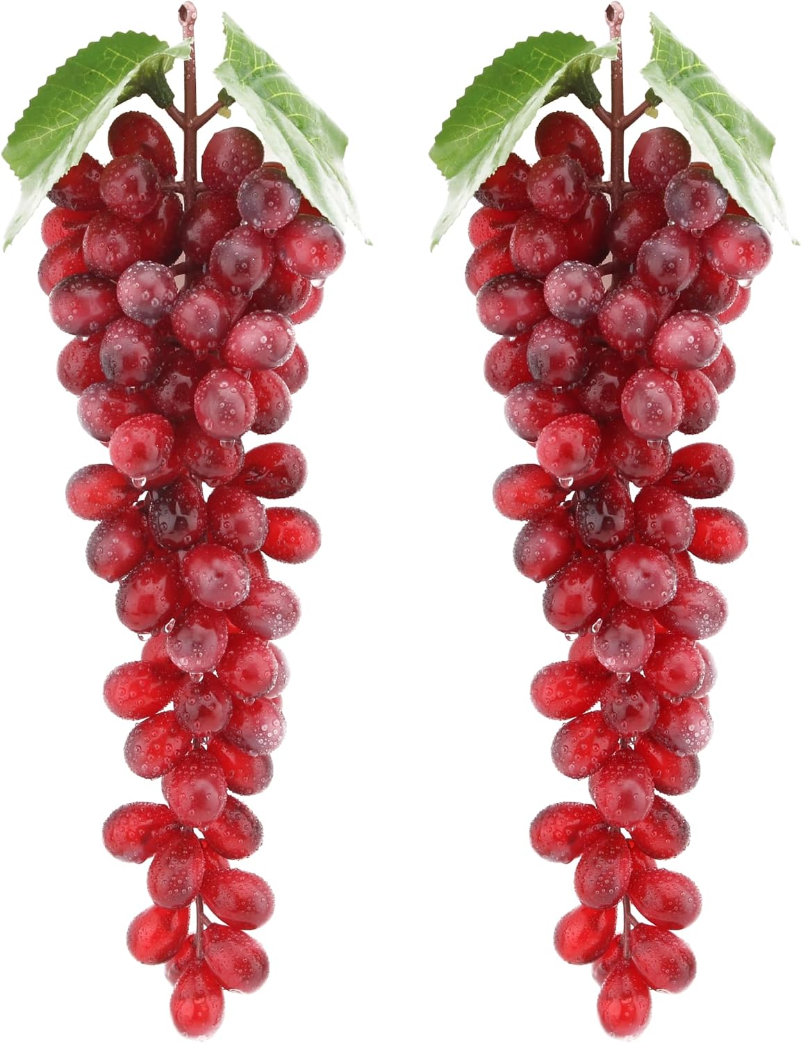 2PCS Red Rubber Grape Simulation Fruit Party Bar Cabinet Decoration Home Garden Wedding Decoration Fruit Photography Props Teaching Props Enlightenment (60 Grains)