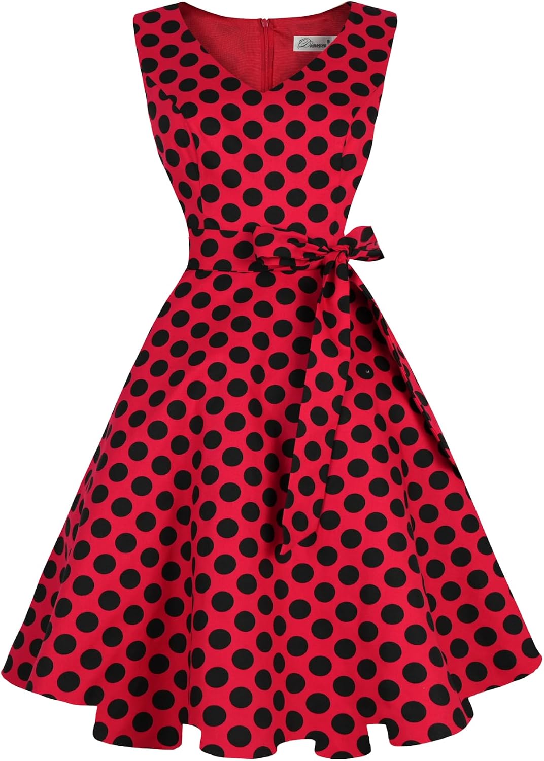 Dressever Women's 50s 60s Vintage Sleeveless Dress | Cocktail Party Dress with Pockets;Anniversary dress;Halloween dress;Christmas dress;Work dress