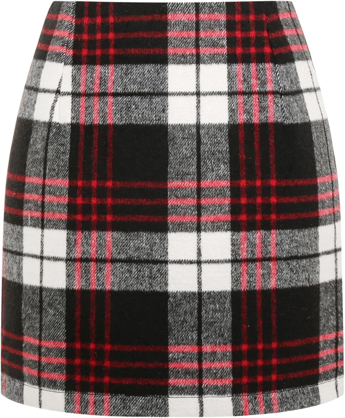Womens High Waist Plaid Skirt Bodycon Pencil Wool Mini Skirts