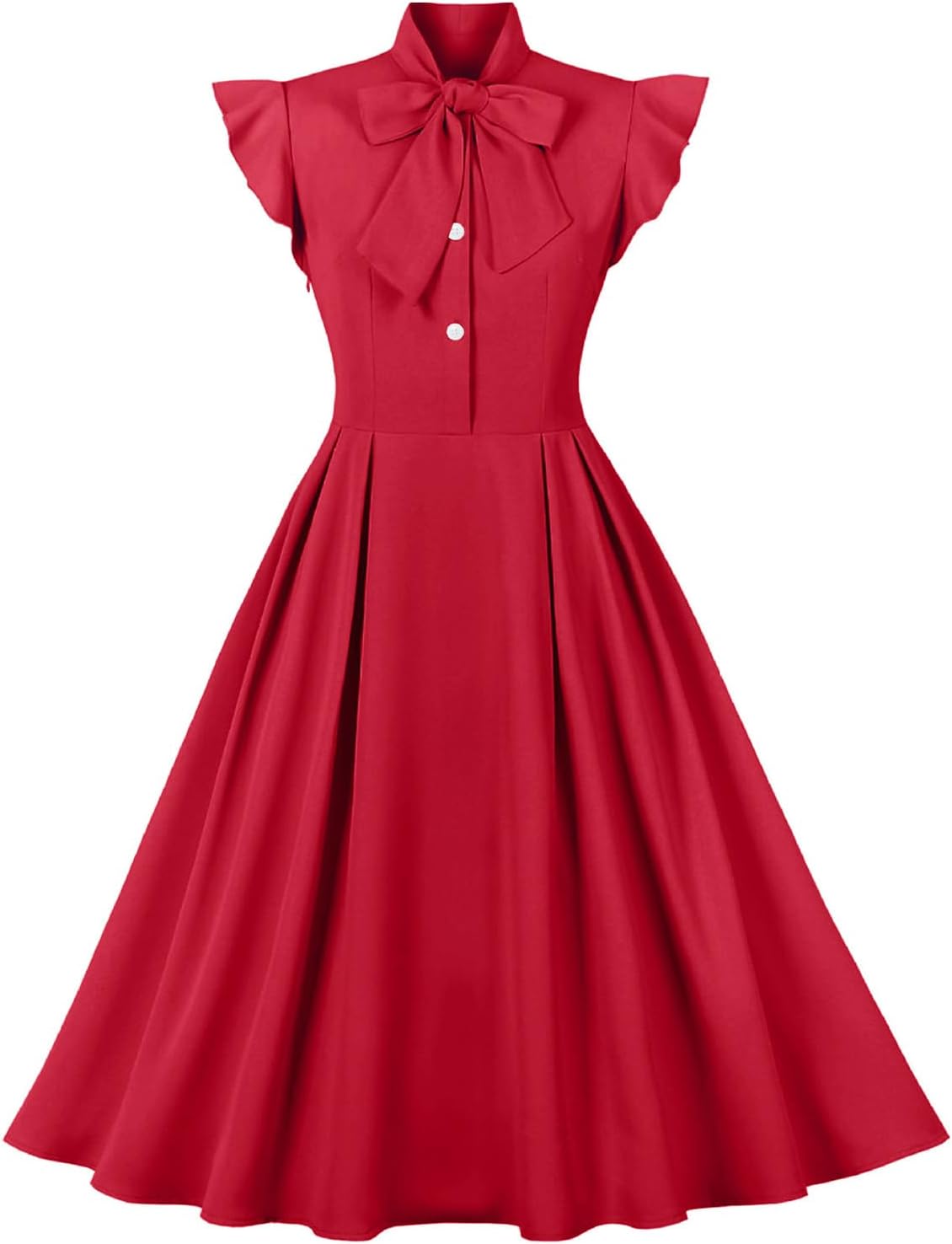 1950s Dresses for Women Vintage Rockabilly Retro Short Sleeve Tie Midi Dress Cocktail Party Evening Prom Gown Secondary image