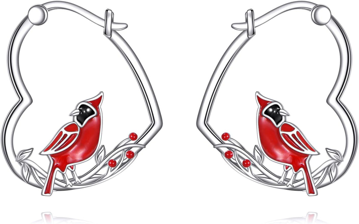 YFN Animal Earrings Sterling Silver Animal Heart Hoop Dangle Earrings Cute Jewelry Gifts for Women