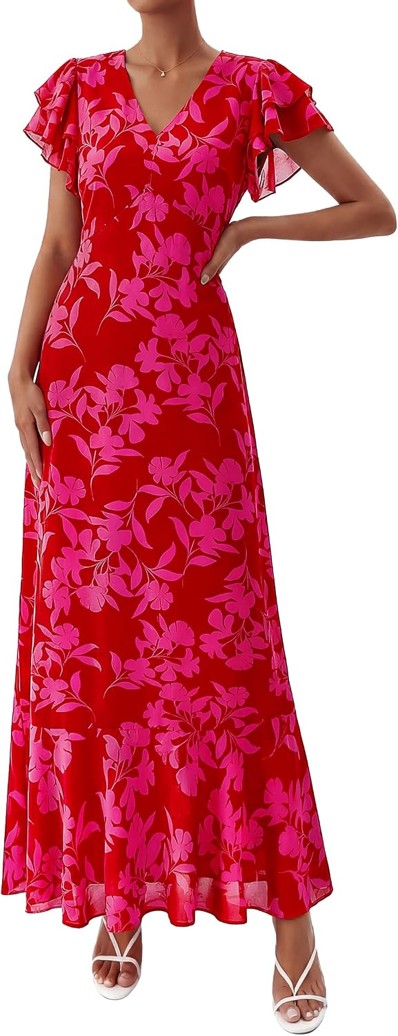 PRETTYGARDEN Womens Summer Boho Floral Maxi Dress