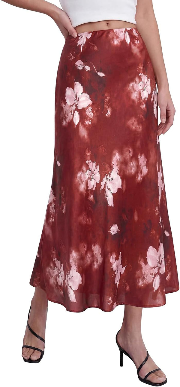 BTFBM Satin Skirts for Women Trendy 2026 Summer Fall