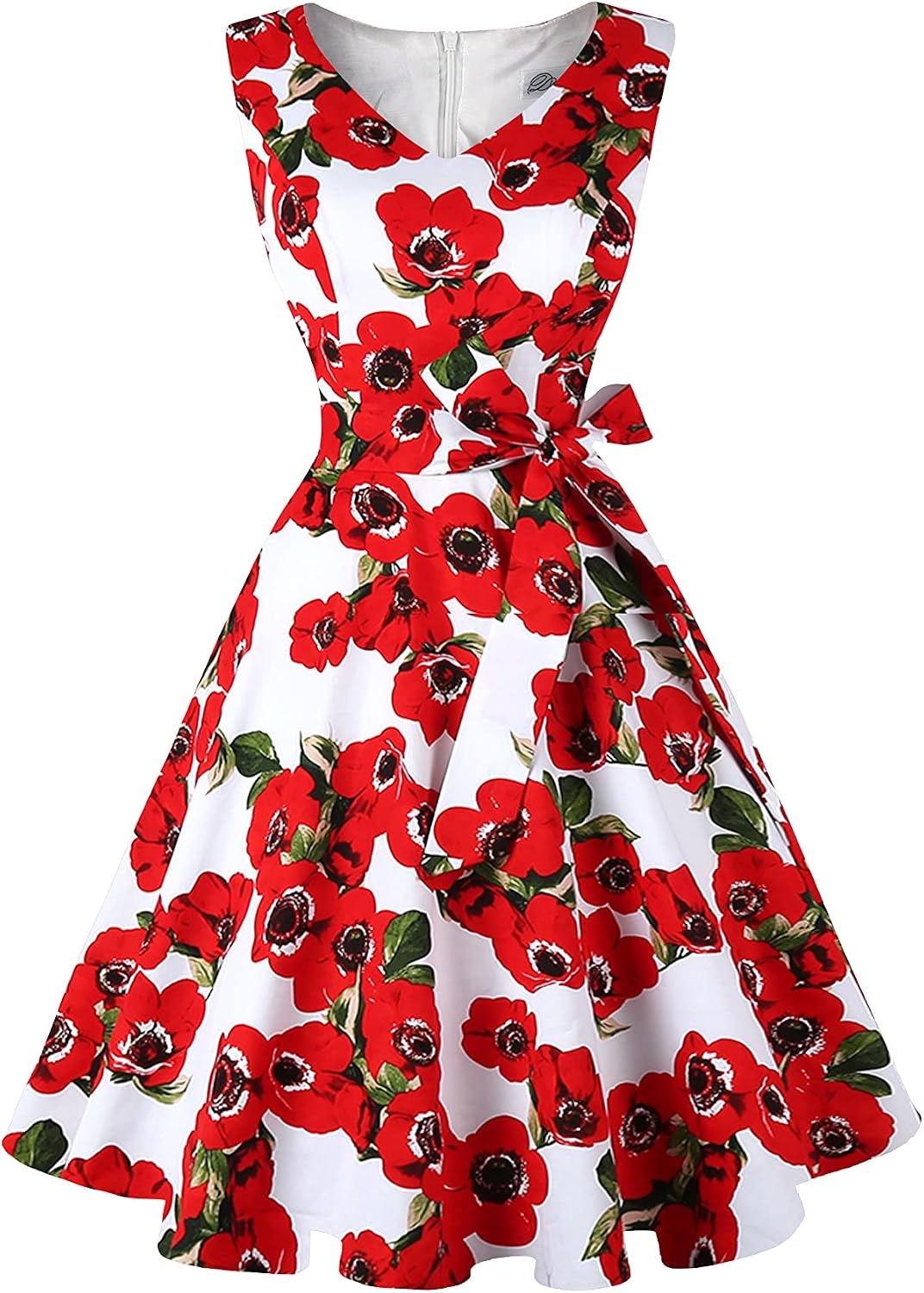 Dressever Women's 50s 60s Vintage Sleeveless Dress | Cocktail Party Dress with Pockets;Anniversary dress;Halloween dress;Christmas dress;Work dress