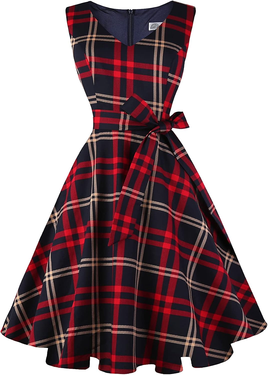 Dressever Women's 50s 60s Vintage Sleeveless Dress | Cocktail Party Dress with Pockets;Anniversary dress;Halloween dress;Christmas dress;Work dress