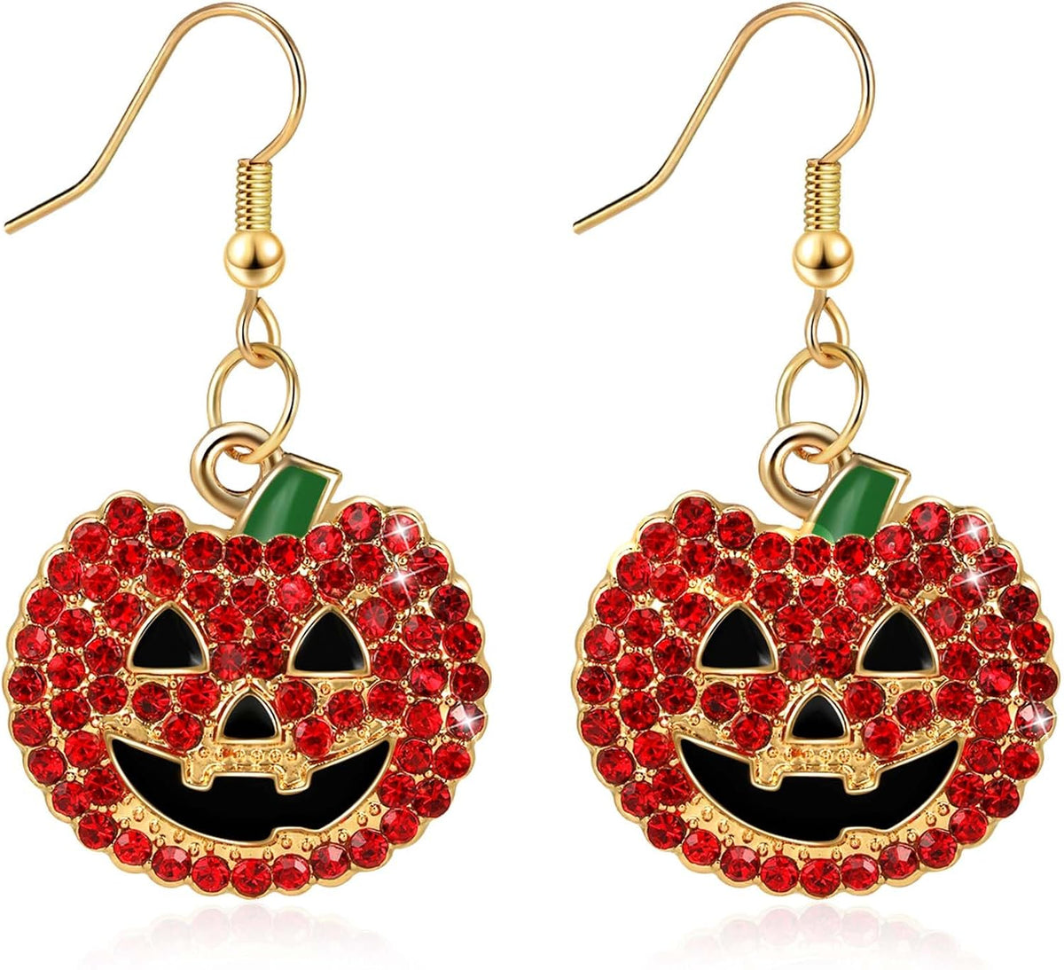 Halloween Earrings for Women Sparkly Rhinestone Pumpkin Dangle Earrings Jewelry Accessories for Halloween Costume Party