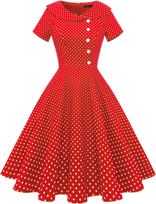 Wedtrend Women's 1950s Vintage Audrey Hepburn Style Cocktail Swing Dresses