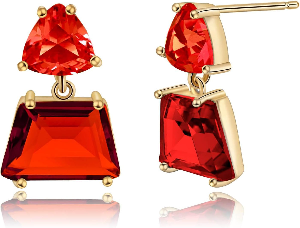 Hypoallergenic Brown Crystal Dangle Earrings for Women