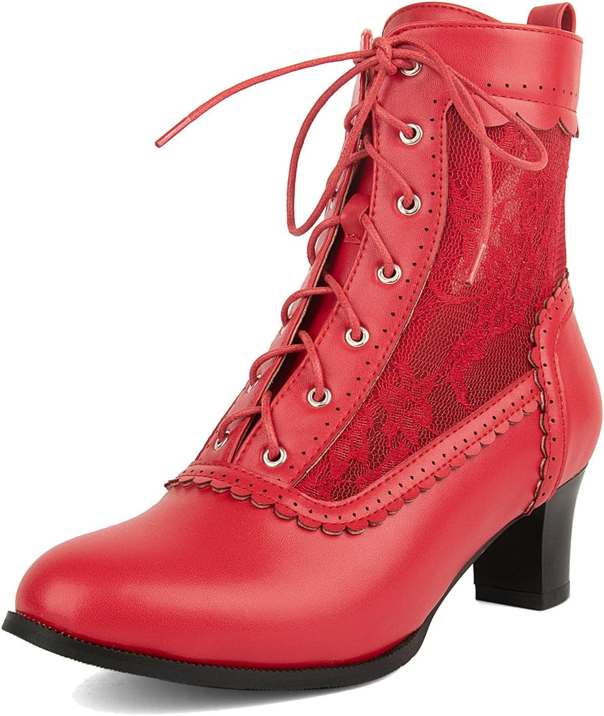 Uniquelly Women Vintage Victorian Boots Lace Up Ankle Boots