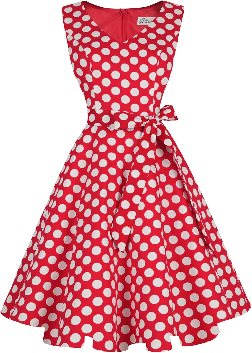Dressever Women's 50s 60s Vintage Sleeveless Dress | Cocktail Party Dress with Pockets;Anniversary dress;Halloween dress;Christmas dress;Work dress