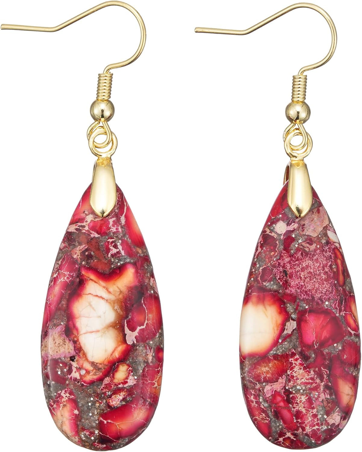 Natural Stone Long Drop Boho Earrings