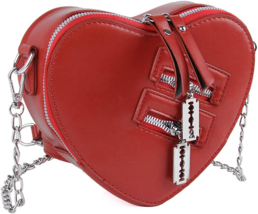 Heart-Shaped Gothic Chain Crossbody Purse