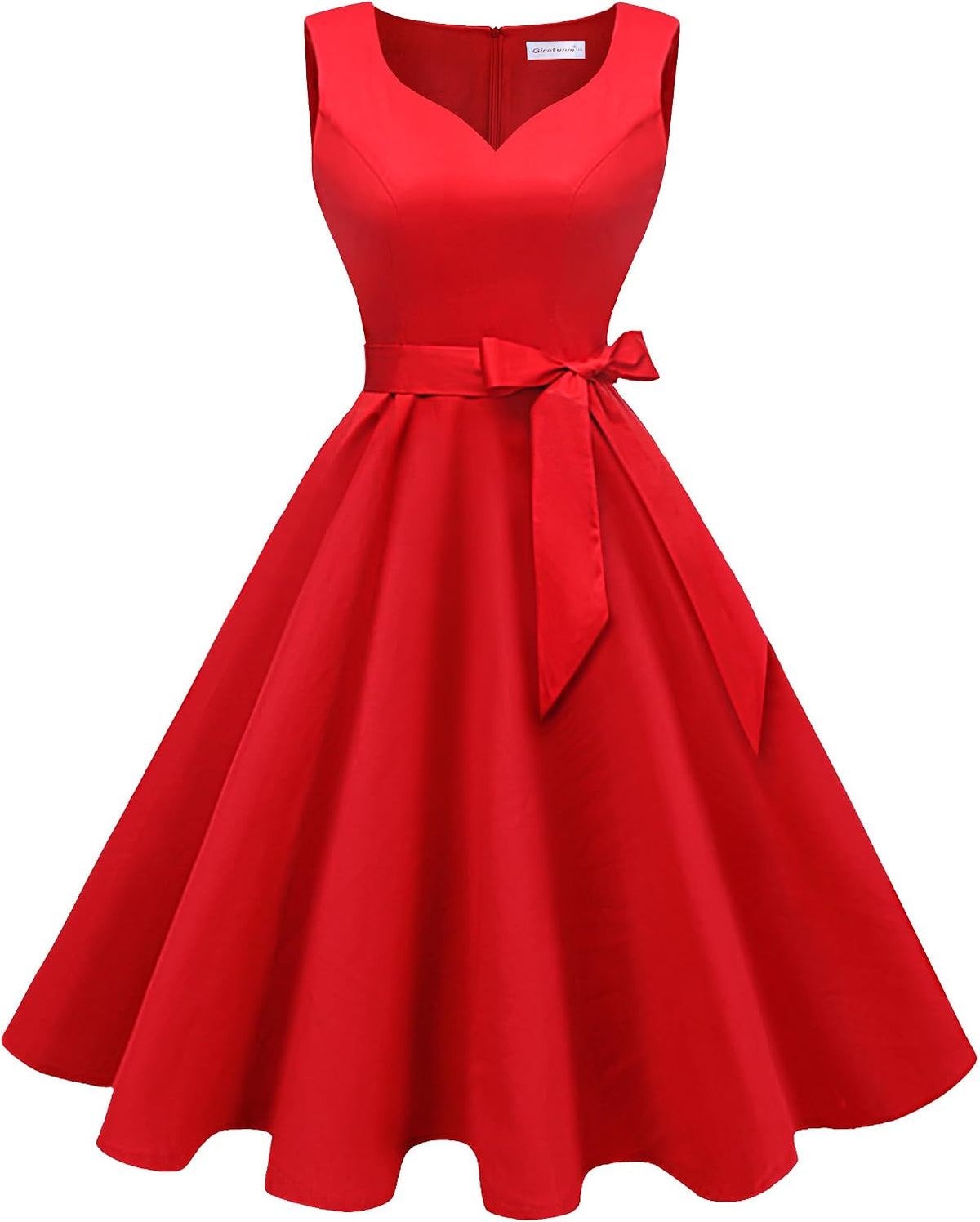 Girstunm 1950s Sleeveless Tea Party Swing Pockets Dress