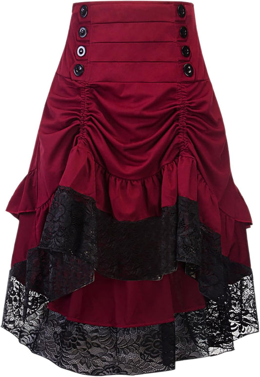 Alivila.Y Fashion Womens Gothic Steampunk Skirt Asymmetrical High Low Dress