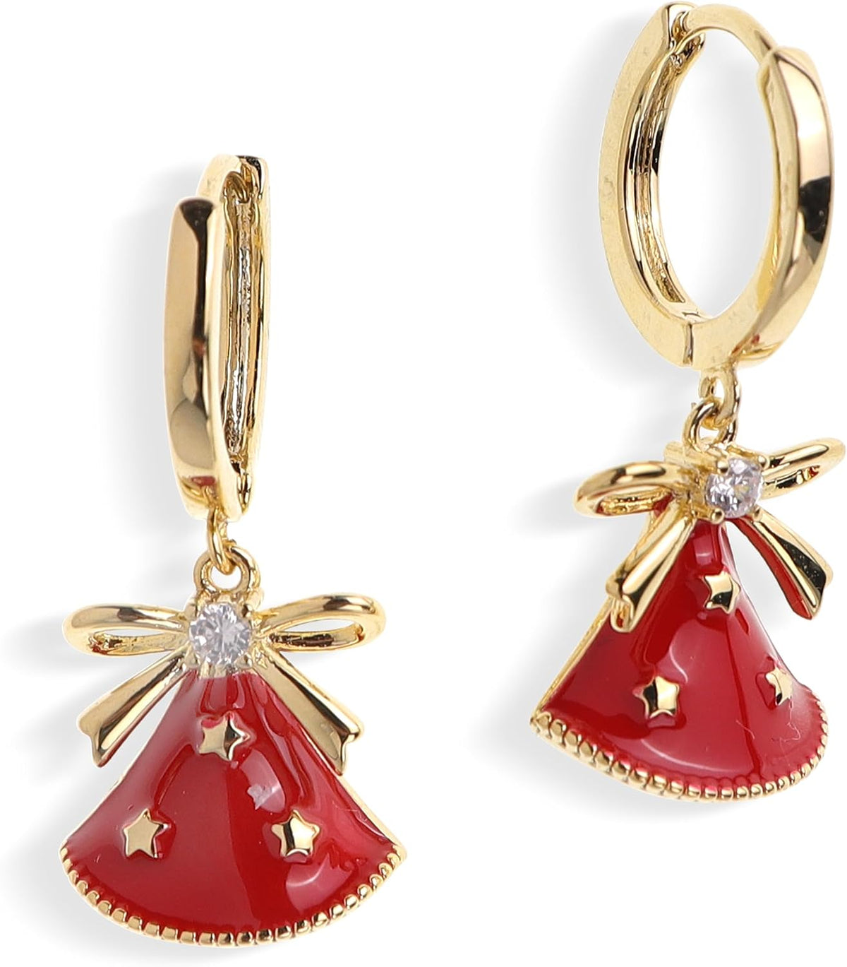 Gold Silver Small Hoop Dangle Earrings for Women, Trendy Dainty Rhinestone CZ Dangling Prom Wedding Leaf Flower Snowflake Butterfly Starfish Fashion Jewelry Gift
