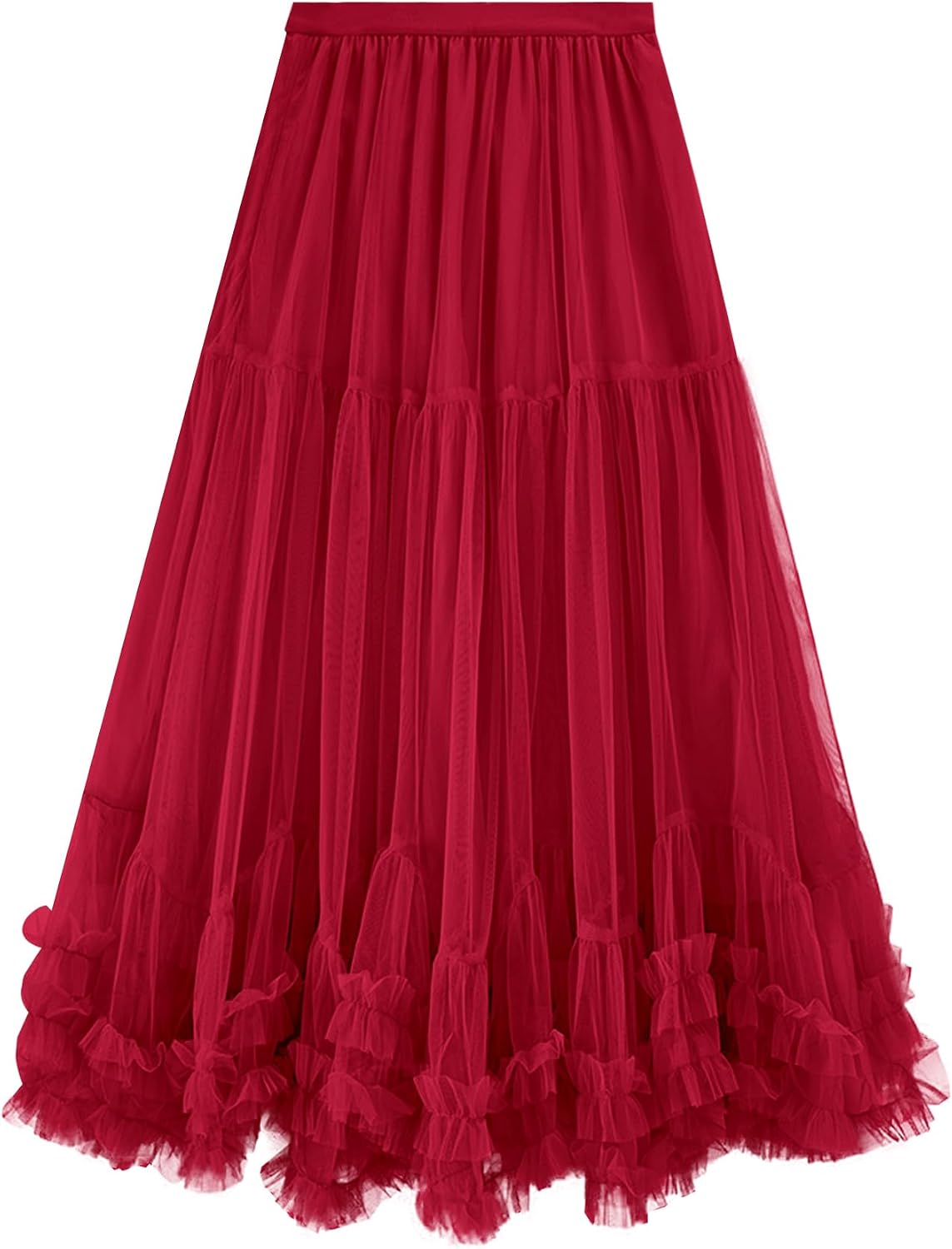 Women's Maxi Tulle Skirts Long Layered Mesh Tiered Fairy Skirt