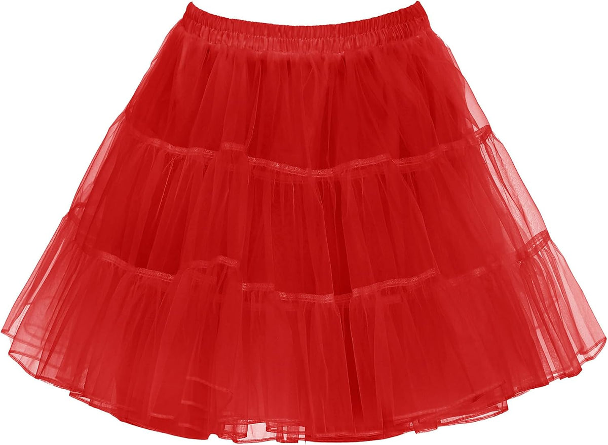 Women's 50s Vintage Petticoat A-line Underskirt Crinoline Rockabilly Tutu Skirt S-3XL
