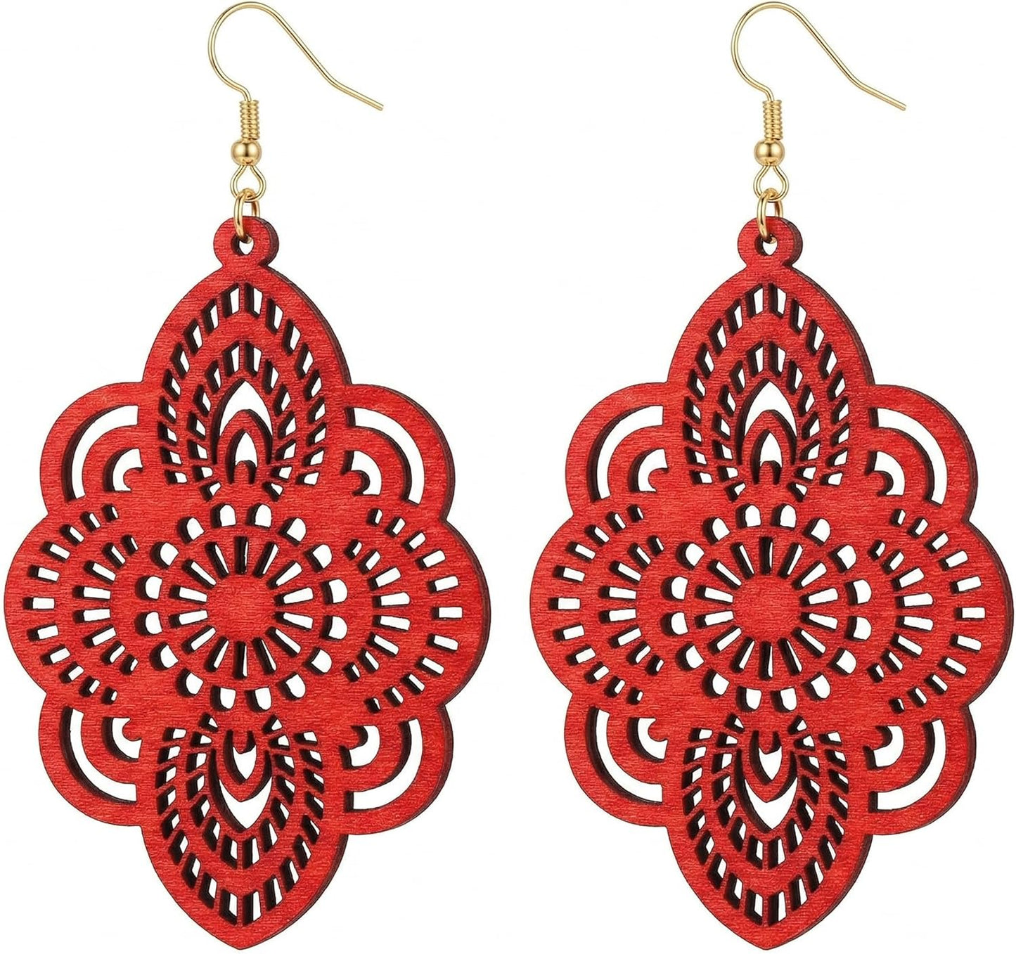 Black Filigree Hollow Lace Drop Earrings
