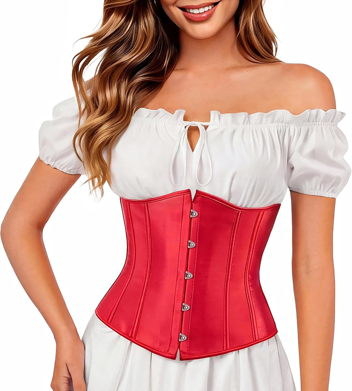 Kranchungel Underbust Corset Top for Women Renaissance Pirate Costume