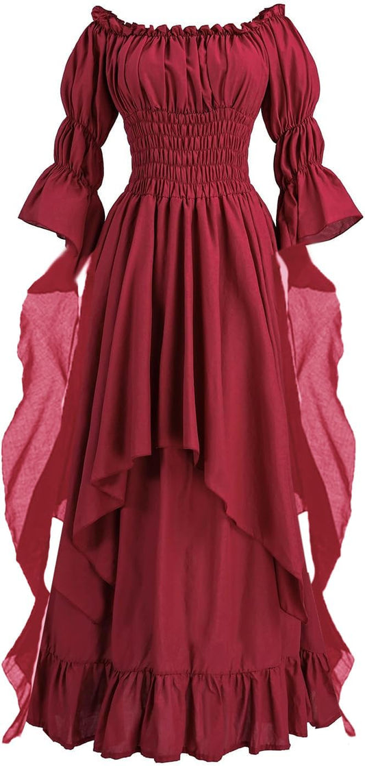 GOLDSTITCH Women's Victorian Dress Renaissance Medieval Costume Gothic Witch Dress for Women