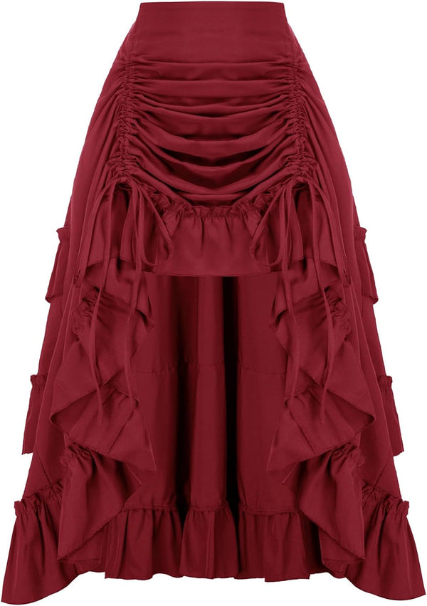 Scarlet Darkness Women Renaissance Pirate Skirt High-Low Whimsical Clothes