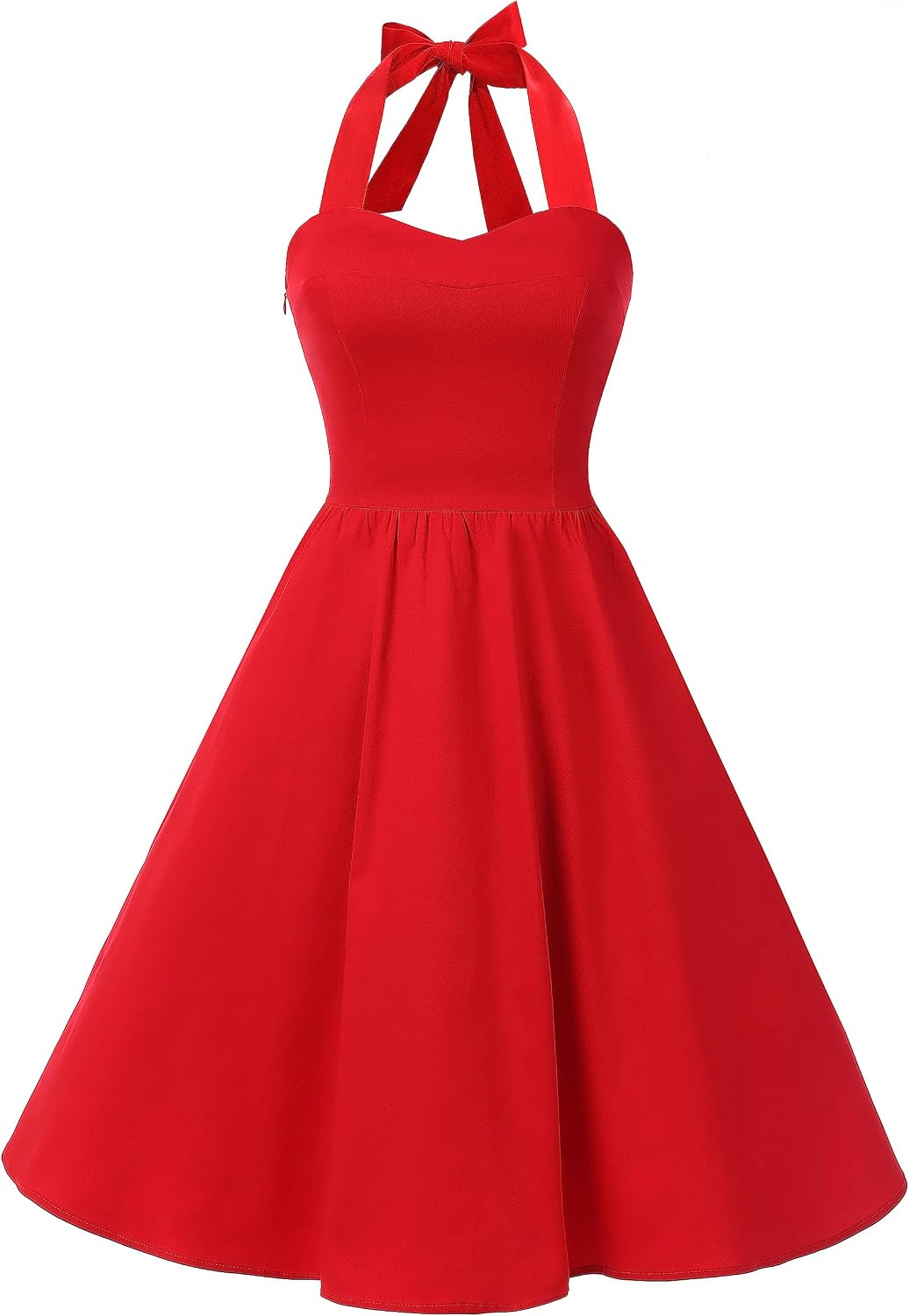 Topdress Women'sVintage Polka Audrey Dress 1950s Halter Retro Cocktail Dress