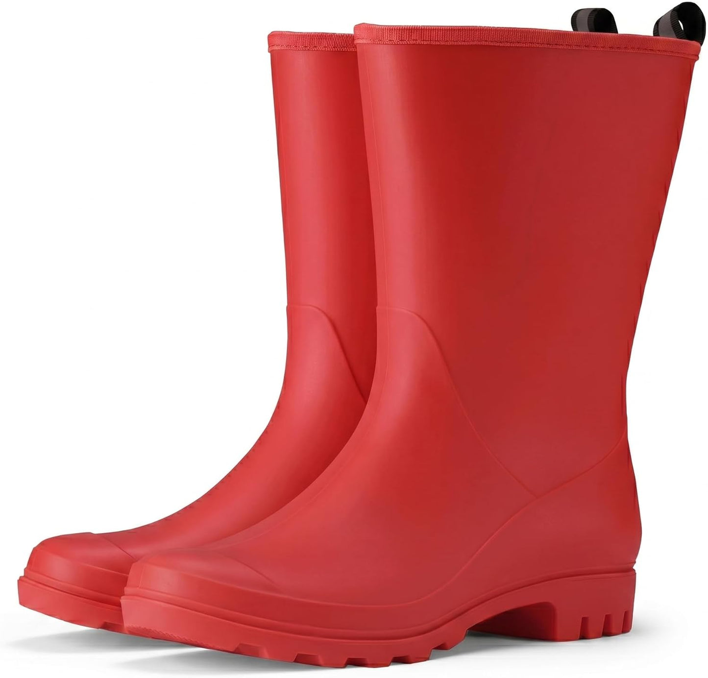 Hisea Women Rubber Boots Wide Calf Rain Boots Matte Surface Waterproof