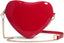 Heart-Shaped Glossy Vegan Leather Chain Crossbody Bag