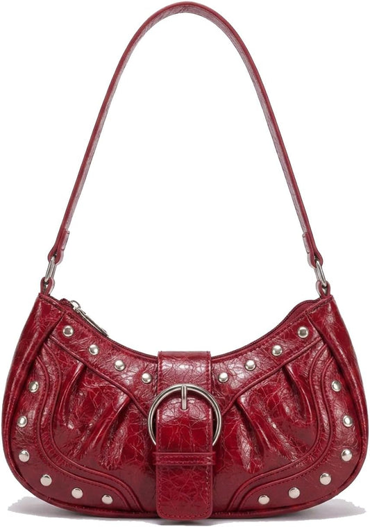 Y2K Small Shoulder Purse — Vintage Studded Goth Grunge