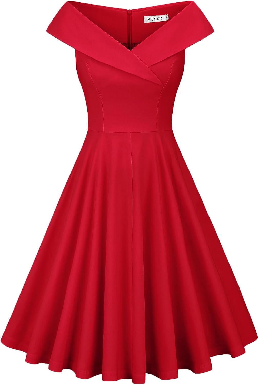 MUXXN Women's 1950s Retro Vintage Sleeveless V Neck Midi Cocktail Swing Dress Secondary image