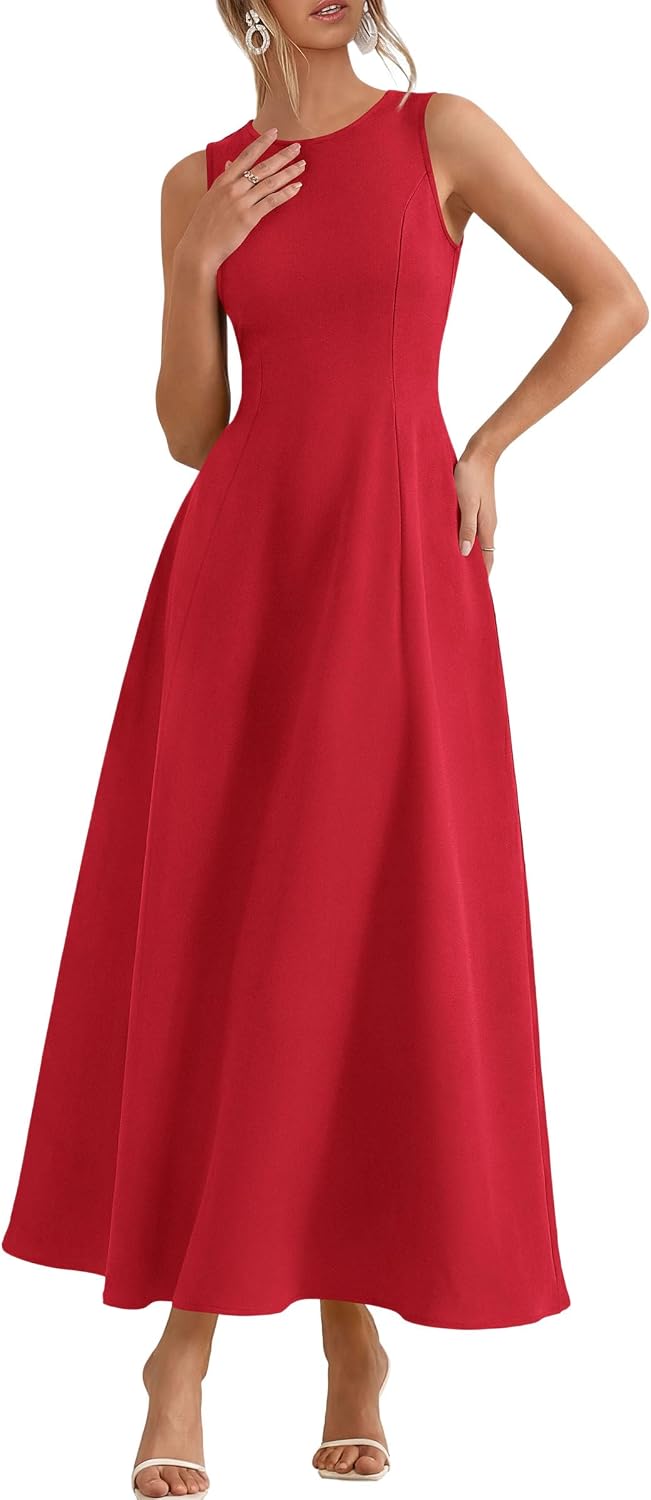 PRETTYGARDEN Women's Sleeveless Summer Elegant Maxi Dresses