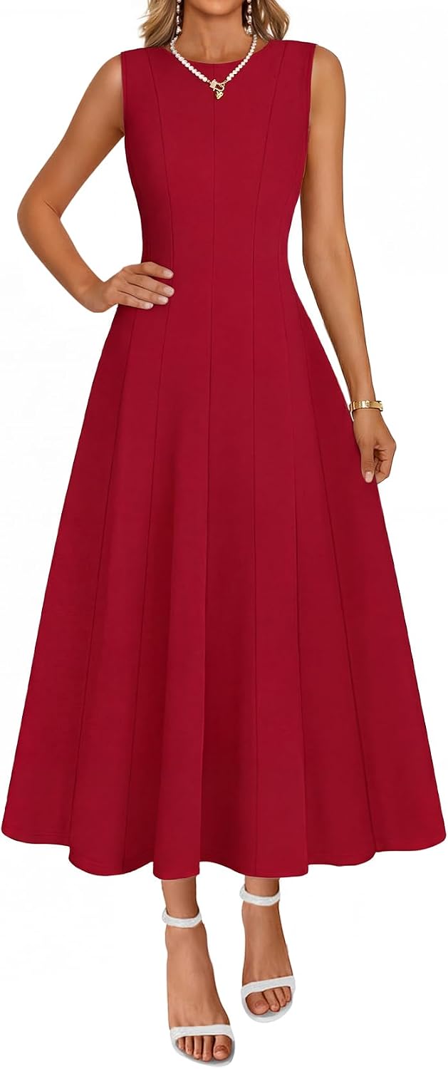 MEROKEETY Women's Semi Formal Cocktail Wedding Guest A Line Maxi Dresses