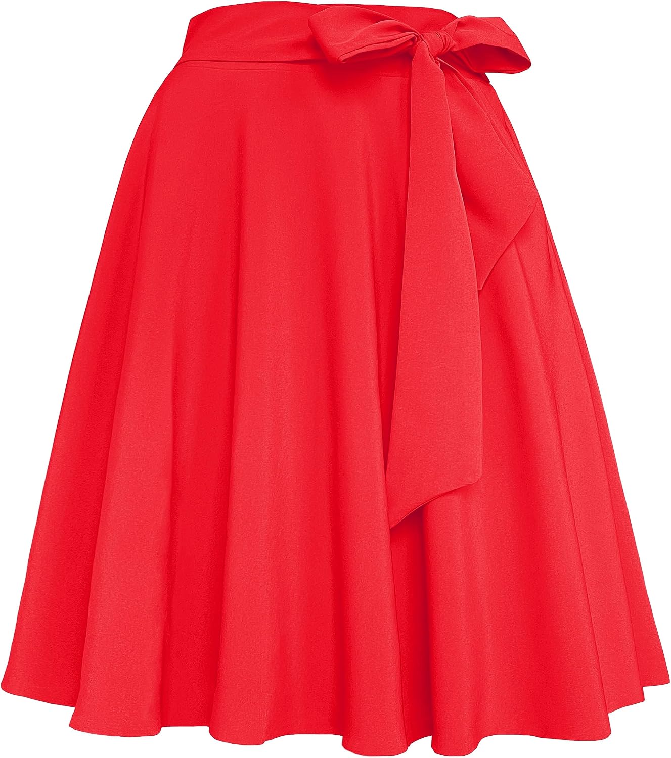 Womens Vintage High Waist A-Line Skater Skirt Flared Midi Skirt with Pockets Secondary image