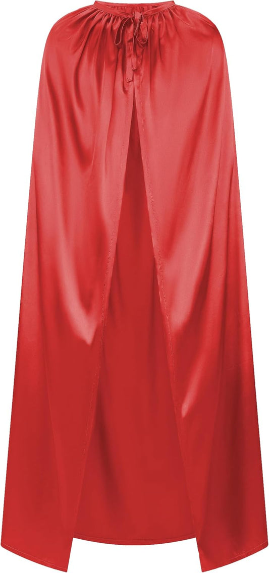Unisex Full Length Cape Cloak, Halloween Witch Vampire Wizard Knight Robe Cosplay Costume for Women Men