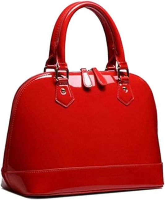 Patent Leather Dome Satchel Purse