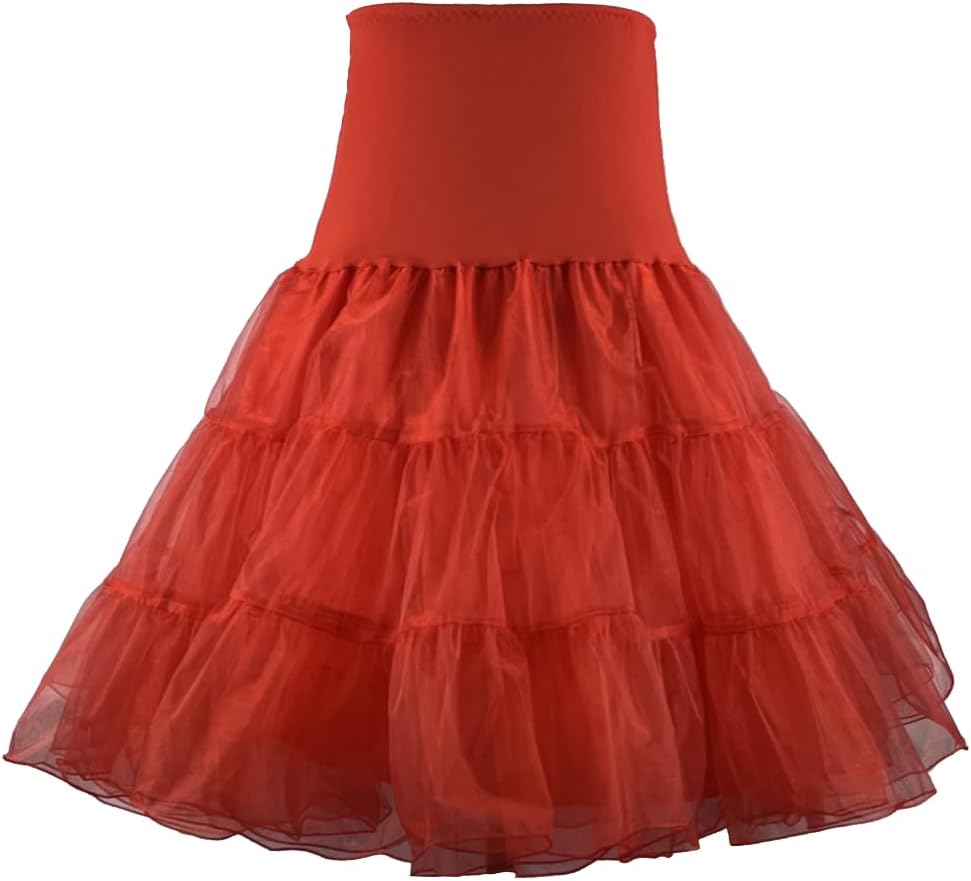 Women's 50s Vintage Petticoat 26" Crinoline Rockabilly Tutu Skirt Slip S-L…