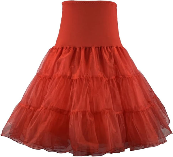 Women's 50s Vintage Petticoat 26" Crinoline Rockabilly Tutu Skirt Slip S-L…