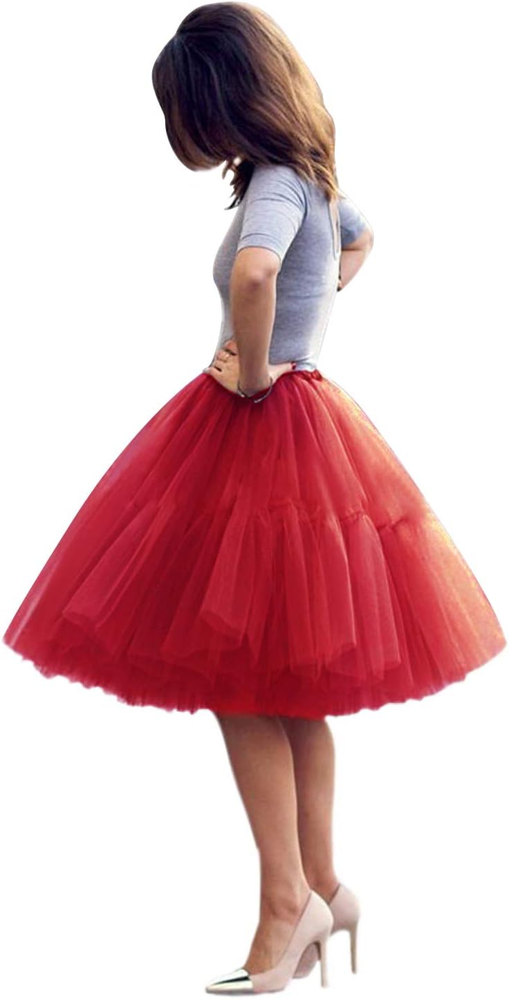 BABYONLINE D.R.E.S.S. Women Tutu Skirt Knee Tulle Skirt Petticoat Skirts Crinoline Rockabilly Tutu Skirts Slip