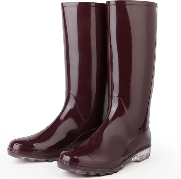 Tall Rain Boots For Women, Knee High Waterproof Slip On